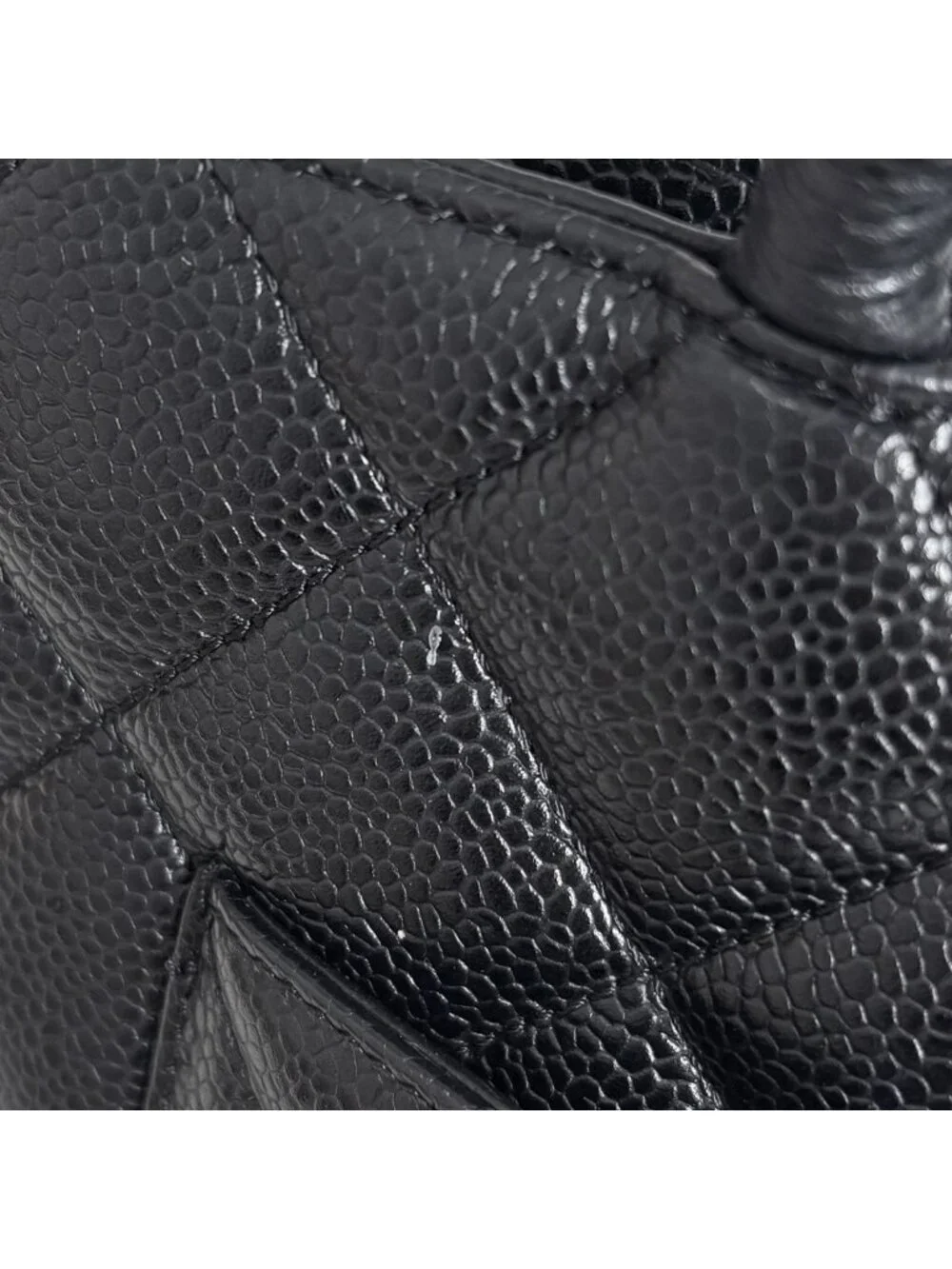 Chanel Reissue Tote CC Logo Quilted Caviar Leather Black